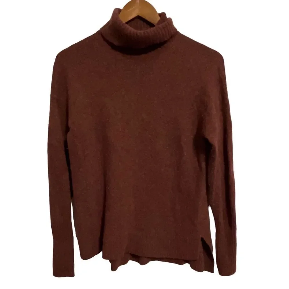 J. Crew Brown Wool Blend Turtleneck Sweater